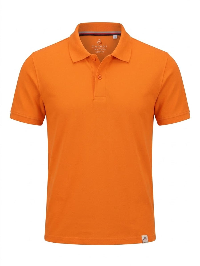 Confi Fit Half Sleeve Saffron Cotton Polo T-Shirt