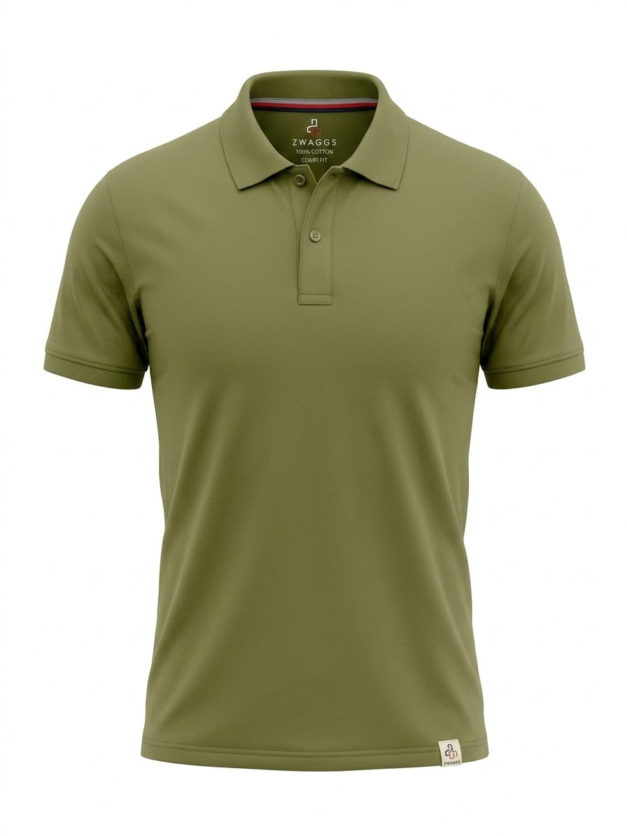 Confi Fit Half Sleeve Saffron Cotton Polo T-Shirt