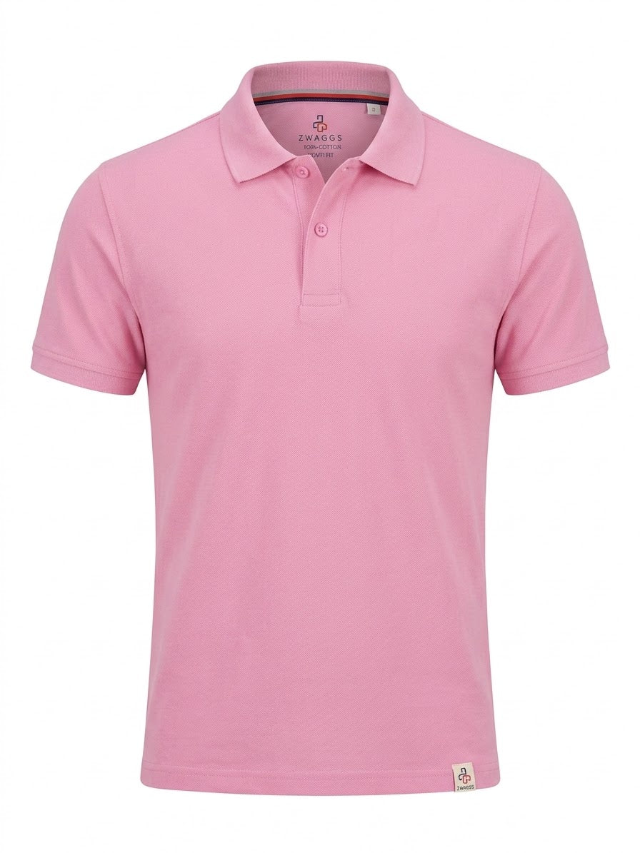 Confi Fit Half Sleeve Pastel Lavender Cotton Polo T-Shirt