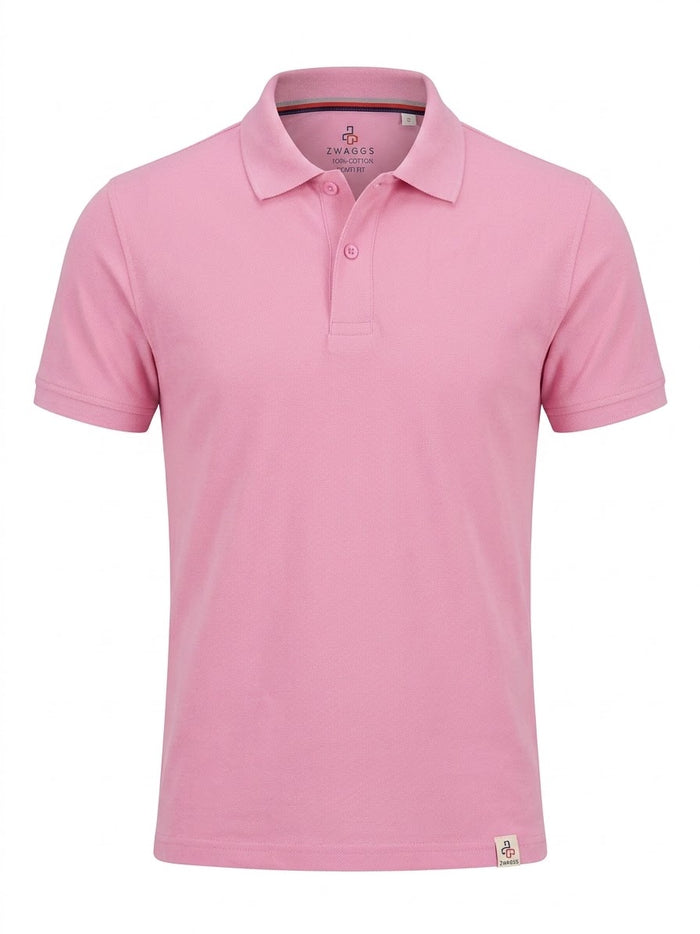 Confi Fit Half Sleeve Pastel Lavender Cotton Polo T-Shirt
