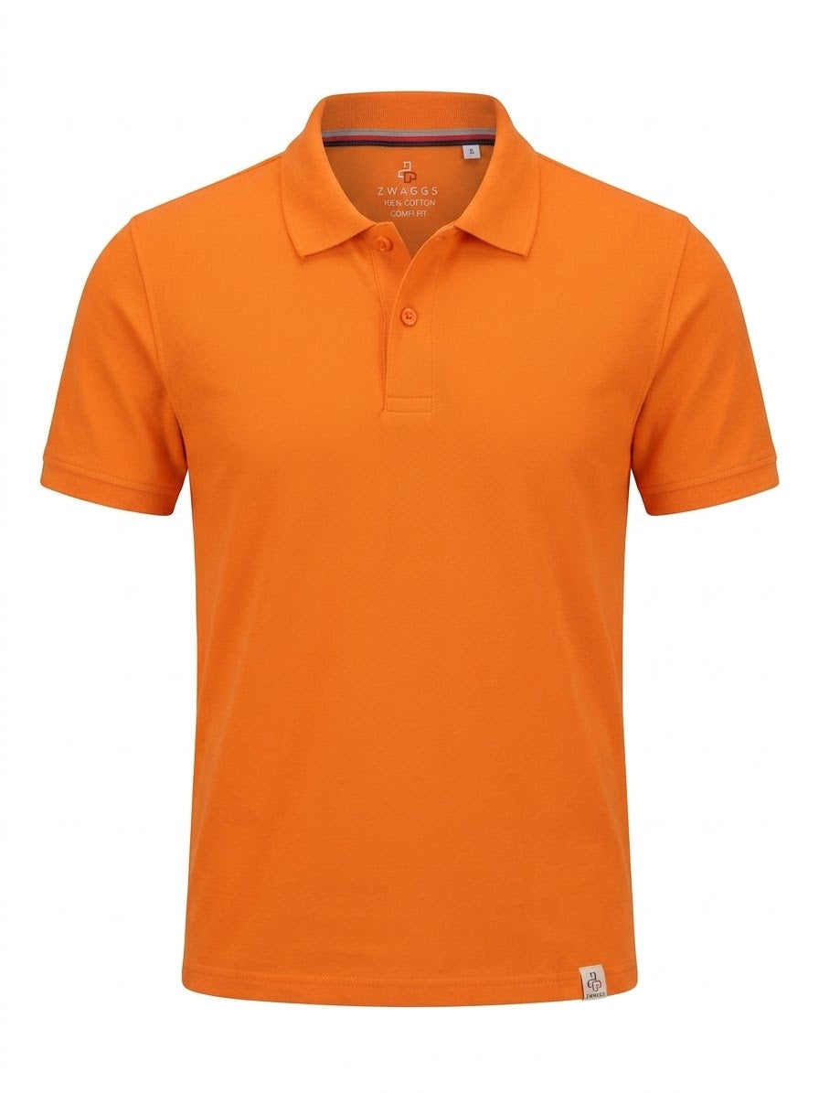 Confi Fit Half Sleeve Saffron Cotton Polo T-Shirt