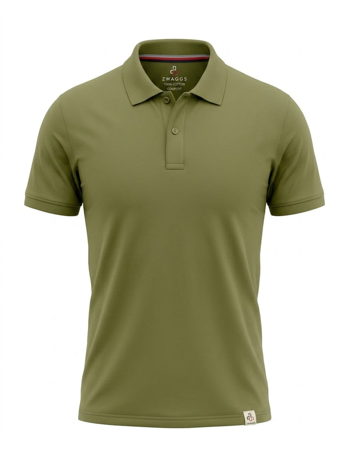 Confi Fit Half Sleeve Saffron Cotton Polo T-Shirt